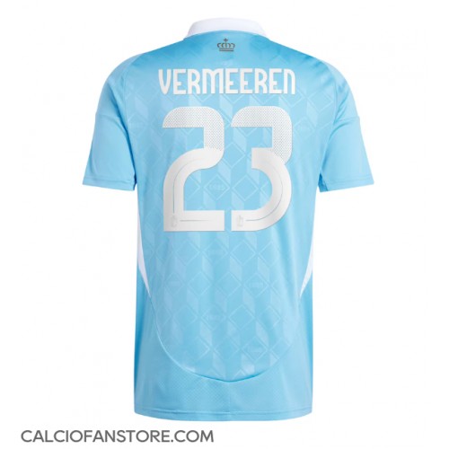 Maglia Calcio Belgio Arthur Vermeeren #23 Seconda Divisa Europei 2024 Manica Corta